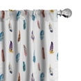 thumbnail image 1 of Ambesonne Tropical Curtains, Colorful Bird Feathers Art, Pair of 28"x63", Pale Peach and Cobalt Blue, 1 of 5