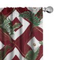 thumbnail image 1 of Ambesonne Tropical Curtains, Exotic Art Geometric Back, Pair of 28"x95", Reseda Green Dark Rust, 1 of 5