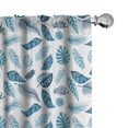 thumbnail image 1 of Ambesonne Tropical Curtains, Exotic Bluish Leaves Art, Pair of 28"x95", Sea Blue Dark Lavender, 1 of 5