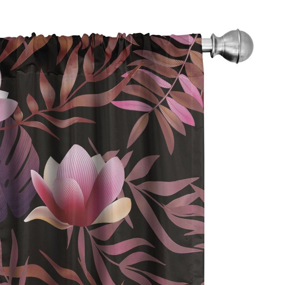 Ambesonne Tropical Curtains, Exotic Fashion Art Dream, Pair of 28"x63", Dried Rose Pale Ruby