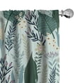 thumbnail image 1 of Ambesonne Tropical Curtains, Exotic Simplistic Flora, Pair of 28"x84", Hunter Green and Blue Grey, 1 of 5