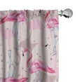 thumbnail image 1 of Ambesonne Tropical Curtains, Flamingos Watercolor Plot, Pair of 28"x84", Pale Rose and Soft Pink, 1 of 5