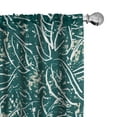thumbnail image 1 of Ambesonne Tropical Curtains, Grunge Leaves Retro Ink, Pair of 28"x95", Forest Green and Dark Teal, 1 of 1
