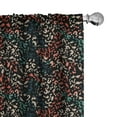 thumbnail image 1 of Ambesonne Tropical Curtains, Leopard Skin Print Pattern, Pair of 28"x63", Dark Salmon and Grey Teal, 1 of 4