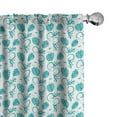 thumbnail image 1 of Ambesonne Tropical Curtains, Lizards Monstera Leaves, Pair of 28"x63", Dark Seafoam and White, 1 of 4
