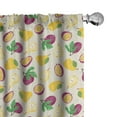 thumbnail image 1 of Ambesonne Tropical Curtains, Pears Passion Fruits Art, Pair of 28"x84", Mustard Dark Magenta, 1 of 3