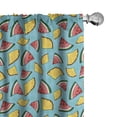 thumbnail image 1 of Ambesonne Tropical Curtains, Pineapple Watermelon Slice, Pair of 28"x63", Dark Coral and Earth Yellow, 1 of 5