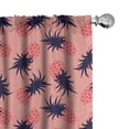 thumbnail image 1 of Ambesonne Tropical Curtains, Pineapples Circles Plot, Pair of 28"x63", Dark Coral and Quartz, 1 of 4