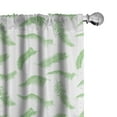 thumbnail image 1 of Ambesonne Tropical Curtains, Plain Back Palm Leaves Art, Pair of 28"x63", Pistachio Green and White, 1 of 4