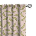 thumbnail image 1 of Ambesonne Tropical Curtains, Pop Art Bananas Sketchy, Pair of 28"x84", Avocado Green Blush, 1 of 4