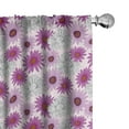 thumbnail image 1 of Ambesonne Tropical Curtains, Repeating Exotic Flora Art, Pair of 28"x84", Dark Magenta and White, 1 of 4