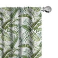 thumbnail image 1 of Ambesonne Tropical Curtains, Repetitive Exotic Leaves, Pair of 28"x84", Pale Olive Green Fawn, 1 of 4