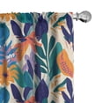 thumbnail image 1 of Ambesonne Tropical Curtains, Retro Fun Psychedelic Art, Pair of 28"x95", Orange Beige and Teal, 1 of 5