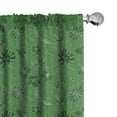 thumbnail image 1 of Ambesonne Tropical Curtains, Sketch Exotic Foliage Art, Pair of 28"x84", Fern Green and Dark Grey, 1 of 5