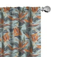 thumbnail image 1 of Ambesonne Tropical Curtains, Strelitzia Reginae Art, Pair of 28"x95", Burnt Sienna and Jade Green, 1 of 5