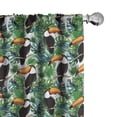 thumbnail image 1 of Ambesonne Tropical Curtains, Toucans Monsteras Palms, Pair of 28"x84", Orange Dark Seafoam Green, 1 of 5