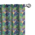 thumbnail image 1 of Ambesonne Tropical Curtains, Vintage Monstera Leaves, Pair of 28"x95", Pale Purple Lime Green, 1 of 5