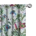 thumbnail image 1 of Ambesonne Tropical Curtains, Wild Flowers Lilies Plot, Pair of 28"x63", Fern Green and Raspberry, 1 of 5
