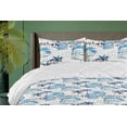 thumbnail image 1 of Ambesonne Tropical Down Alternative Quilt Comforter, Abstract Palm Zigzag Art, King, Sea Blue Cadet Blue White, 1 of 1
