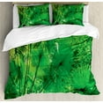thumbnail image 1 of Ambesonne Tropical Duvet Cover Set, Exotic Jungle Plants, 2-Calking, Green, 1 of 7