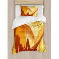 thumbnail image 1 of Ambesonne Tropical Duvet Cover Sets, Majestic Sunset View, 2-Twin, Burnt Orange, 1 of 4