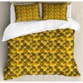thumbnail image 1 of Ambesonne Tropical Duvet Cover Sets, Vivid Wild Flowers Scene, 2-King, Yellow Grey, 1 of 7