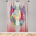 thumbnail image 1 of Ambesonne Tropical Emoji Curtains, Leaf Flower Cocktail, Pair of 28"x84", Dark Pink Teal Purple, 1 of 2
