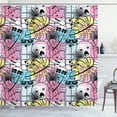 thumbnail image 1 of Ambesonne Tropical Emoji Shower Curtain, Pop Art Funny Faces, 69"Wx70"L, Soft Pink Blue White, 1 of 4