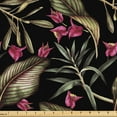 thumbnail image 1 of Ambesonne Tropical Fabric by the Yard Upholstery, Exotic Leaves Pink Flowers, 5 Yards, Raspberry and Olive Green, 1 of 1