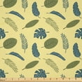 thumbnail image 1 of Ambesonne Tropical Fabric by the Yard Microfiber, Banana Monstera Exotic Art, 3 Yards, Pastel Yellow Grey Teal, 1 of 1