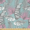thumbnail image 1 of Ambesonne Tropical Fabric by the Yard Microfiber, Delicate Hawaiian Leaves, 5 Yards, Pale Seafoam Pale Pink, 1 of 2