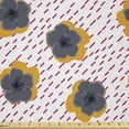 thumbnail image 1 of Ambesonne Tropical Fabric by the Yard Microfiber, Digital Flower With Shade, 2 Yards, Marigold Magenta White, 1 of 2