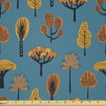 thumbnail image 1 of Ambesonne Tropical Fabric by the Yard Microfiber, Exotic Fall Season Trees, 10 Yards, Orange Petrol Blue, 1 of 2