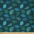 thumbnail image 1 of Ambesonne Tropical Fabric by the Yard Microfiber, Exotic Ginkgo Leaves Motif, 1 Yard, Turquoise Dark Teal, 1 of 4