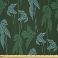 thumbnail image 1 of Ambesonne Tropical Fabric by the Yard Microfiber, Growth Jungle Leaves Motif, 1 Yard, Emerald Pale Blue, 1 of 2