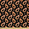 thumbnail image 1 of Ambesonne Tropical Fabric by the Yard Microfiber, Half Papaya Fruits Pattern, 3 Yards, Dark Peach Olive Green, 1 of 2