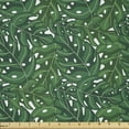 thumbnail image 1 of Ambesonne Tropical Fabric by the Yard Microfiber, Overlapping Monsteras Art, 1 Yard, Forest Green Dark Teal, 1 of 2