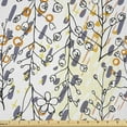thumbnail image 1 of Ambesonne Tropical Fabric by the Yard Microfiber, Sketchy Leaves Flowers Art, 3 Yards, Orange Purpleblue and White, 1 of 2