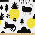thumbnail image 1 of Ambesonne Tropical Fabric by the Yard Upholstery, Cats Pineapples Trees Art, 5 Yards, Charcoal Grey Yellow, 1 of 5