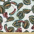 thumbnail image 1 of Ambesonne Tropical Fabric by the Yard Upholstery, Exotic Maranta Leaves Art, 10 Yards, Teal Mint Green and Raspberry, 1 of 5