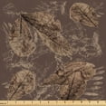 thumbnail image 1 of Ambesonne Tropical Fabric by the Yard Upholstery, Grunge Leaf Sketch Pattern, 1 Yard, Pale Camel Umber, 1 of 5