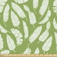 thumbnail image 1 of Ambesonne Tropical Fabric by the Yard Upholstery, Leather-Like Leaves Art, 3 Yards, Pale Olive Green White, 1 of 5