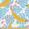 thumbnail image 1 of Ambesonne Tropical Fabric by the Yard Upholstery, Monstera Leaves Bananas, 5 Yards, Sky Blue Mustard Blush, 1 of 5