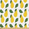 thumbnail image 1 of Ambesonne Tropical Fabric by the Yard Upholstery, Pear Fruits and Leaves Art, 10 Yards, Orange Green and White, 1 of 5
