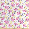 thumbnail image 1 of Ambesonne Tropical Fabric by the Yard Upholstery, Plumeria and Pink Hibiscus, 2 Yards, Blue Grey Pale Yellow, 1 of 4