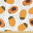 thumbnail image 1 of Ambesonne Tropical Fabric by the Yard Upholstery, Repeating Papaya Fruits, 5 Yards, Pale Orange and Olive Green, 1 of 5