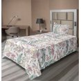 thumbnail image 1 of Ambesonne Tropical Fitted & Flat Sheet with Sham 3 Pcs Set, Fern Branches Watercolor, Twin XL, Laurel Green and Pale Taupe, 1 of 1