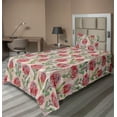 thumbnail image 1 of Ambesonne Tropical Fitted & Flat Sheet with Sham 3 Pcs Set, Protea Flowers Watercolor, Twin XL, Pale Maroon and Lime Green, 1 of 1