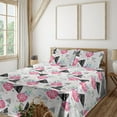 thumbnail image 1 of Ambesonne Tropical Fitted & Flat Sheet with Shams 4 Pcs Set, Triangle Pineapple Plot, Queen, Charcoal Grey and Hot Pink, 1 of 1