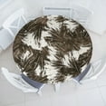 thumbnail image 1 of Ambesonne Tropical Fitted Round Tablecloth, Earthy Exotic Pattern Leaf, 56"- 60" Diameter, Dark Taupe White, 1 of 1